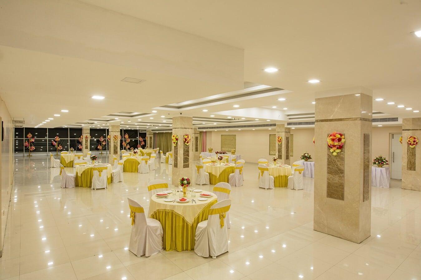Grand Hall lighting detail – luxury event space ECR Chennai